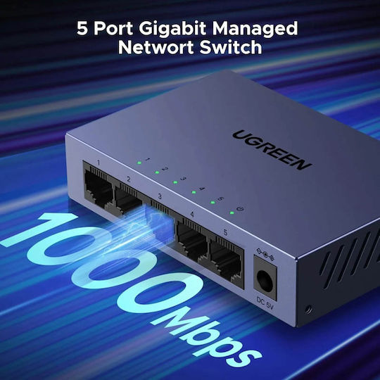 Ugreen CM933 Verwalteter L2 Schalter mit 5 Gigabit (1Gbps) Ethernet-Ports