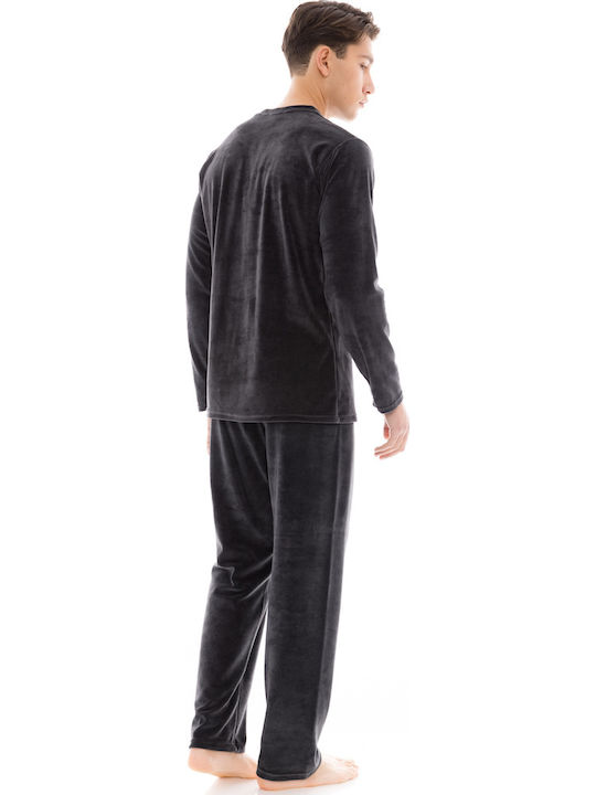Ulisse Ulisse Herrenpyjama Baumwollene Graue Winter