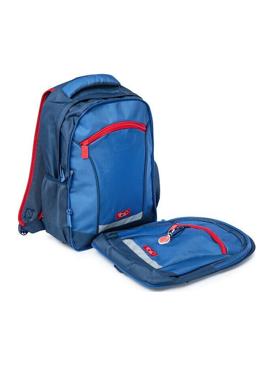 Yolo School Backpack Elementary Blue with Water Bottle Holder 28lt