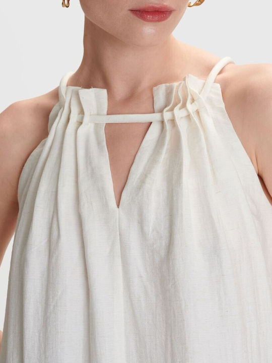 Καλοκαιρινό Midi Φόρεμα Off White