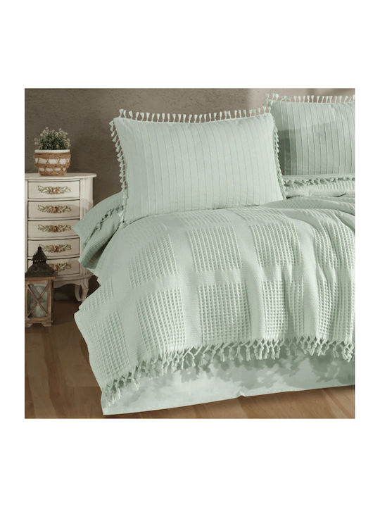 Clasy Home Set Huse Pentru Pilote 100% Bumbac 240x260cm Superdublu Cu 2 Fețe De Pernă & 1 Cearșaf Ecru