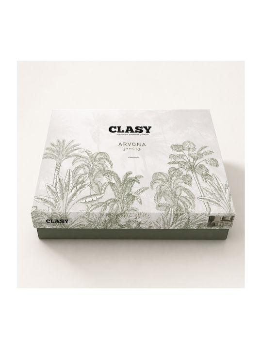 Clasy Home Set Huse Pentru Pilote 100% Bumbac 200x220cm Dublu Cu 2 Fețe De Pernă & 1 Cearșaf Gri
