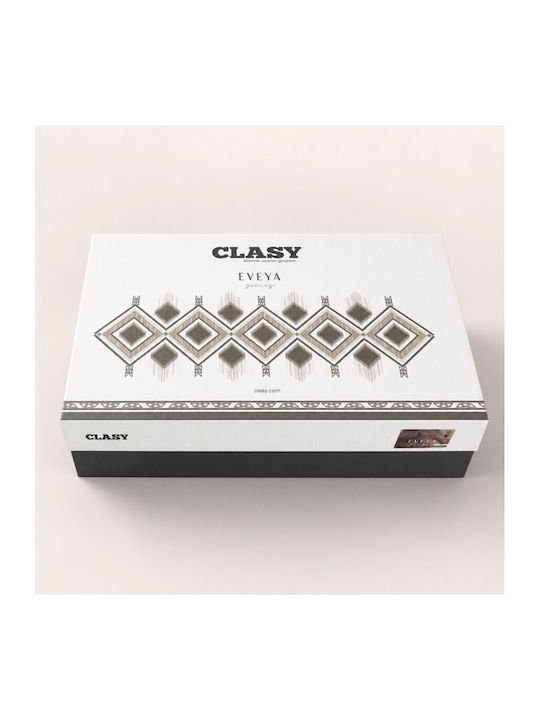 Clasy Home Set Huse Pentru Pilote 100% Bumbac 200x220cm Dublu Cu 2 Fețe De Pernă & 1 Cearșaf Violet