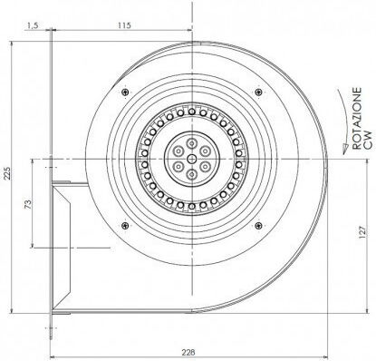Trial Zentralheizung Zubehör Querstromventilator für Pelletofen