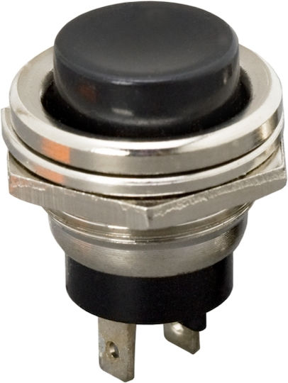 Set de 5 comutatoare momentane SPST 2A 250V cu buton, normal deschise, M16, pentru panou, negre, set de 5 bucăți