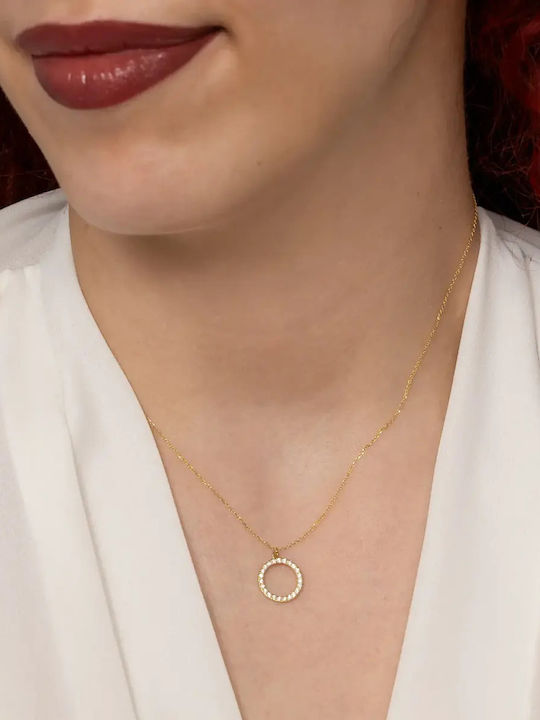 Necklace From 14K Gold With Zircon