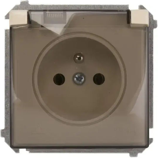 Kontakt-simon Single Hermetic Socket Basic Modul Z U 16a Ip44 Beige Bmgz1b.01/12a