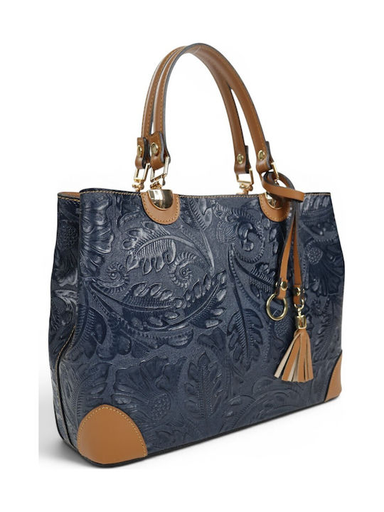 Leder Damenhandtasche Schulter Crossbody Handtasche Blau