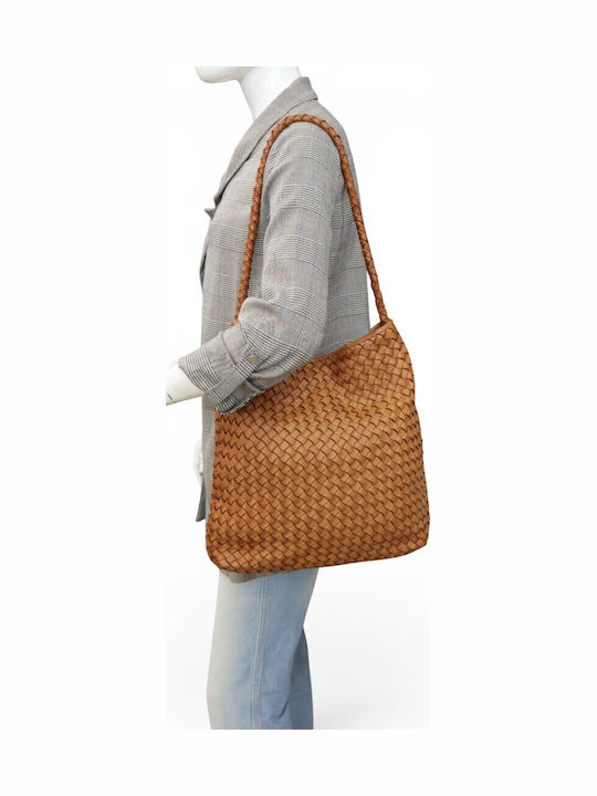 Leather Women's Shopper Bag Tabac Brown