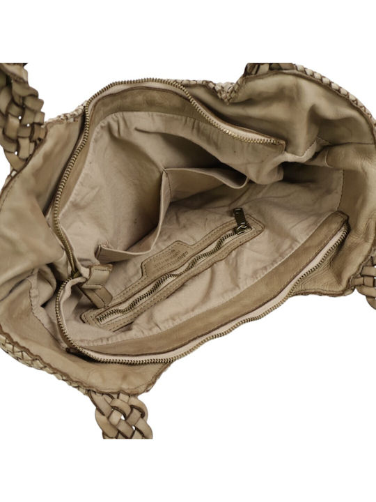 Damentasche Shopper Schulter Leder Taupe