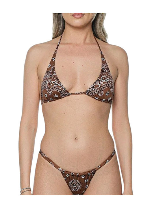 Set Bikini Τριγωνάκι & Brazil Καφέ