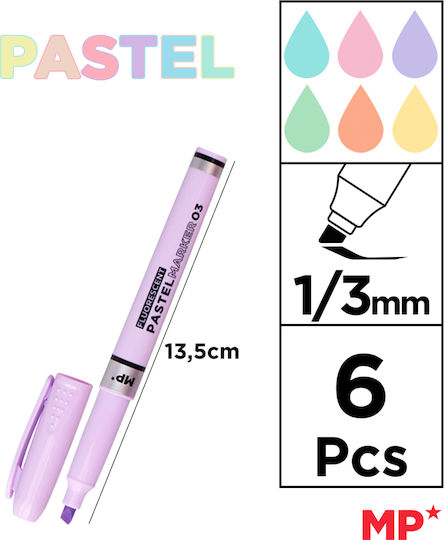 Madrid Papel Underline Markers Set 6 Pieces (Miscellaneous Colours)