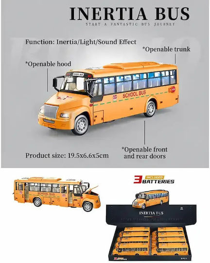 Gounaridis Toys Autobuz Pull Back Pentru 3+ Ani