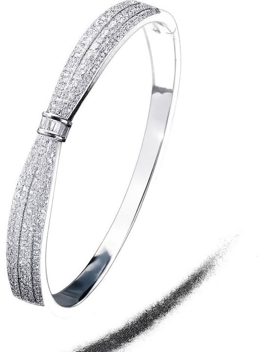 Women's Gold Plated Handcuff Bracelet with Zircon 6cm