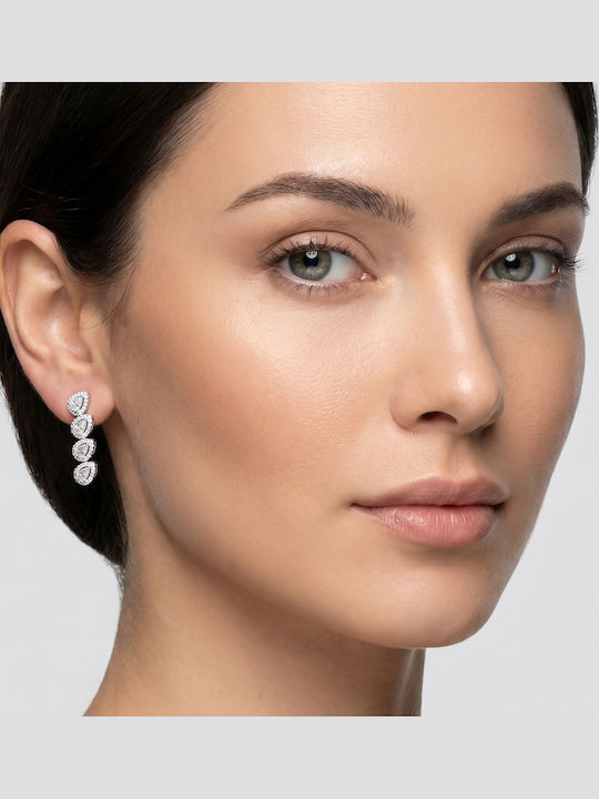 Kiriakos Gofas Ohrringe aus Weißgold 14K mit Steinen