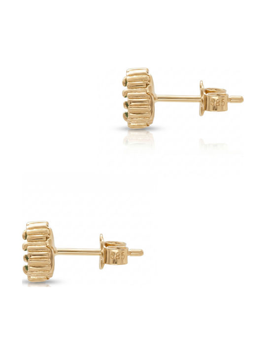 Kiriakos Gofas Ohrringe aus 14K Gold mit grünen Steinen Kiriakos Gofas Ohrringe aus 14K Gold mit grünen Steinen