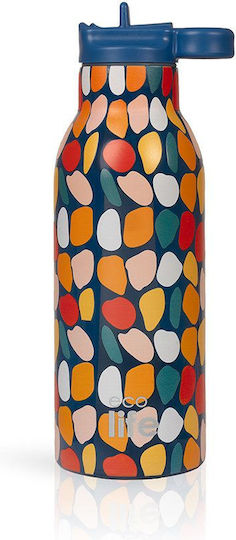 Ecolife Recycelbare Thermosflasche Rostfreier Stahl Aluminium Kunststoff BPA-frei 300ml Stones mit Handgriff