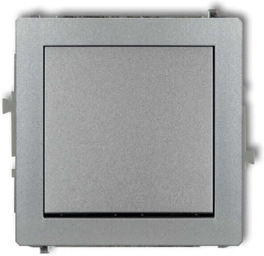 Karlik Recessed Wall Switch Lighting One-Way without Frame Silver
