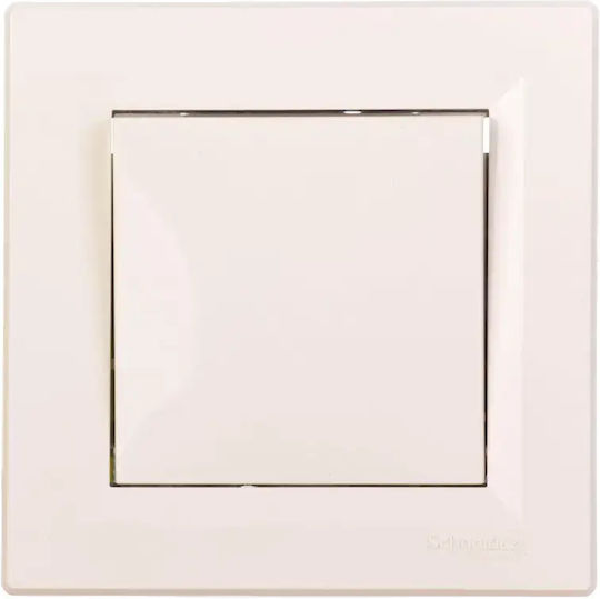 Schneider Electric Asfora Recessed Wall Switch Lighting One-Way with Frame Ecru