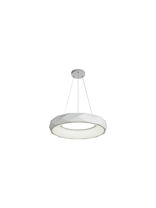 Light Prestige Κρεμαστό Φωτιστικό Λευκό LED με Φυσικό Λευκό Φως 60x9εκ.