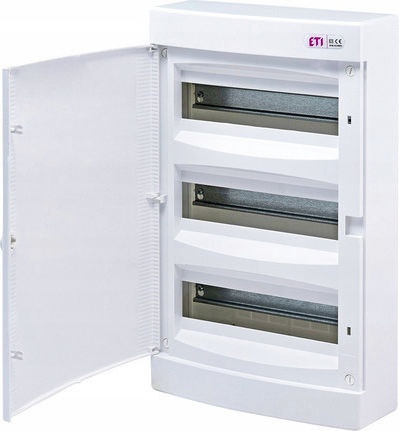 ETI Wall mounted 18-Elements Fuse Box with 3 Rows