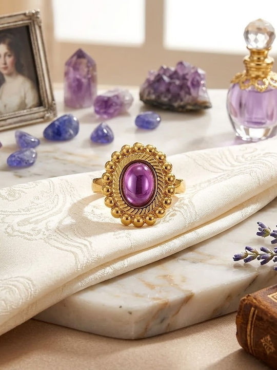 Women's Gold Plated Steel Ring