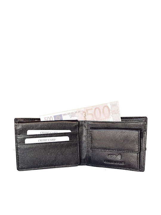 Leather Men's Wallet With RFID Black