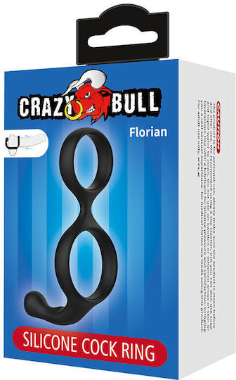 Crazy Bull Florian Double Cock Ball Ring Black