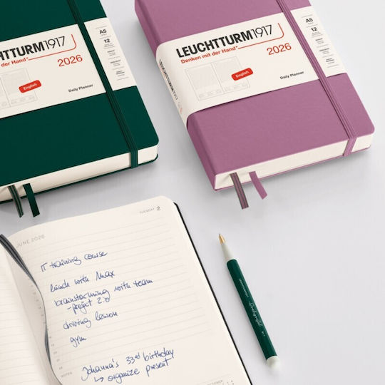 Leuchtturm1917 Дневен Дневник A6 Бордо с Персонализация