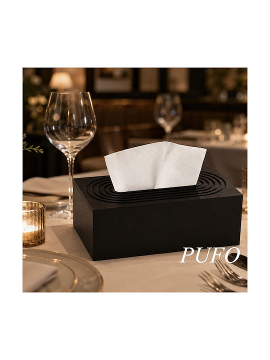 Wooden Black Napkin Holder 25x14cm
