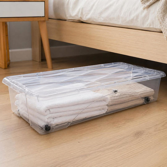 Пластмасова Кутия за Съхранение с Колела и Капак Пластмасова Кутия за Съхранение с Колела и Капак