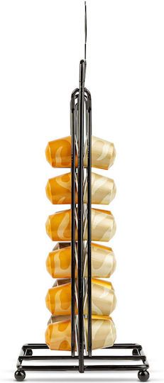 Suport Capsule Cafea Nespresso 28 Capsule Metal Negru Mat Organizator Vertical Espressor