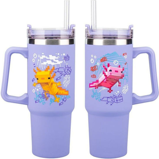 Paladone Kids Thermos Minecraft with Straw Purple 900ml