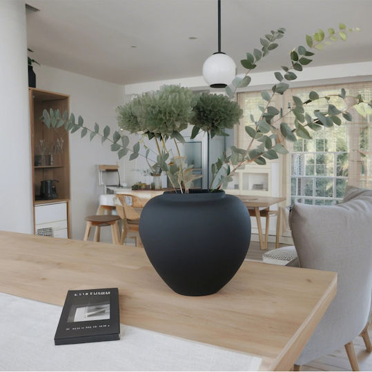 SteweHome Vază Decorativă Ceramică Neagră