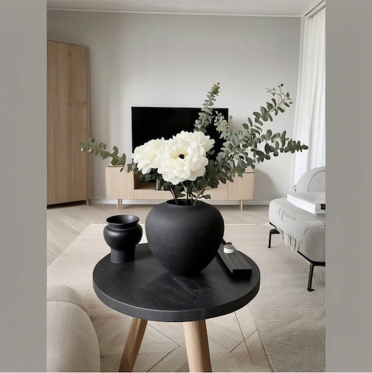 SteweHome Vază Decorativă Ceramică Neagră