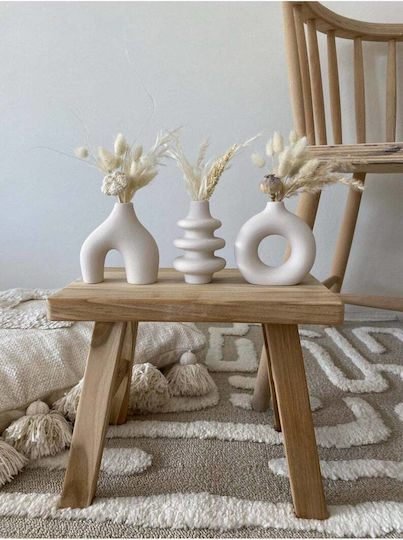SteweHome Set Decorative Vases Concrete White Y10cm 3 Pieces