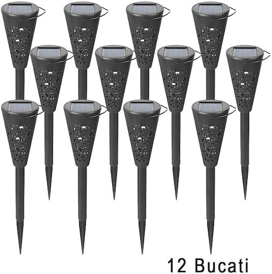 Alista Home Set 12 Lămpi Solare Torțe 5W 450lm cu Lumină Albă Rece 6000K IP65 36x6.8cm