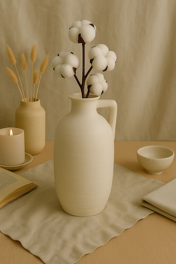 SteweHome Beige Ceramic Vase Y25cm