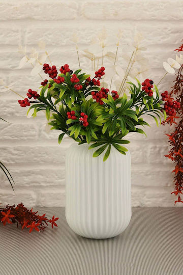 SteweHome Decorative Glass Vase White 10x10xH20cm