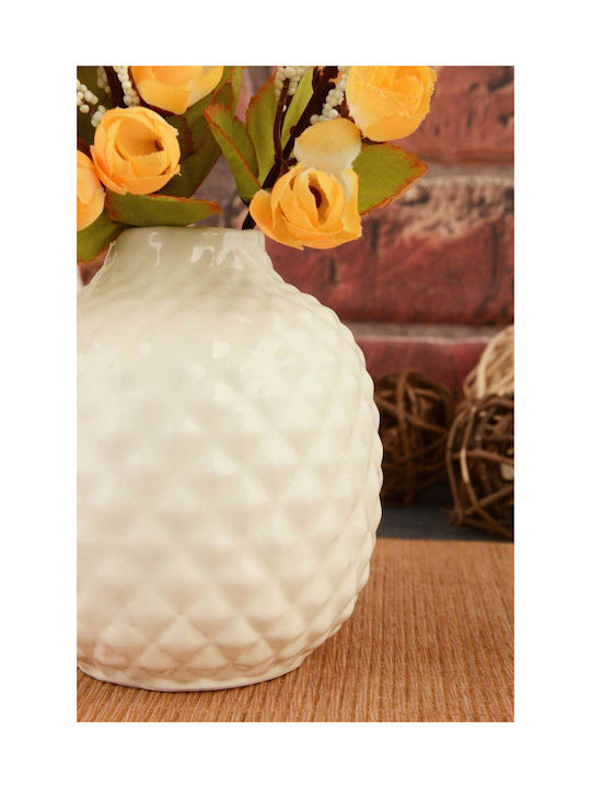 SteweHome Decorative Beige Ceramic Vase Y20cm