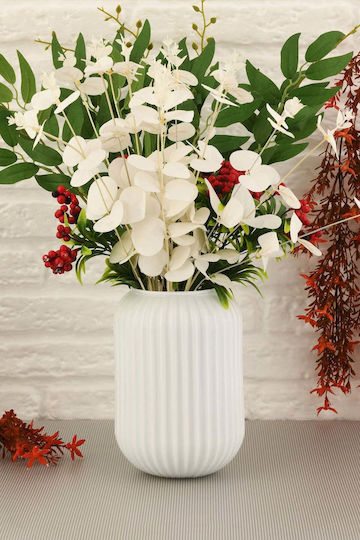 SteweHome Decorative Glass Vase White 10x10xH20cm