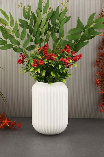 SteweHome Decorative Glass Vase White 10x10xH20cm