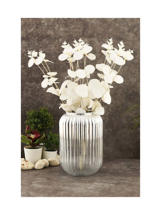 SteweHome Decorative Silver Glass Vase Y20cm