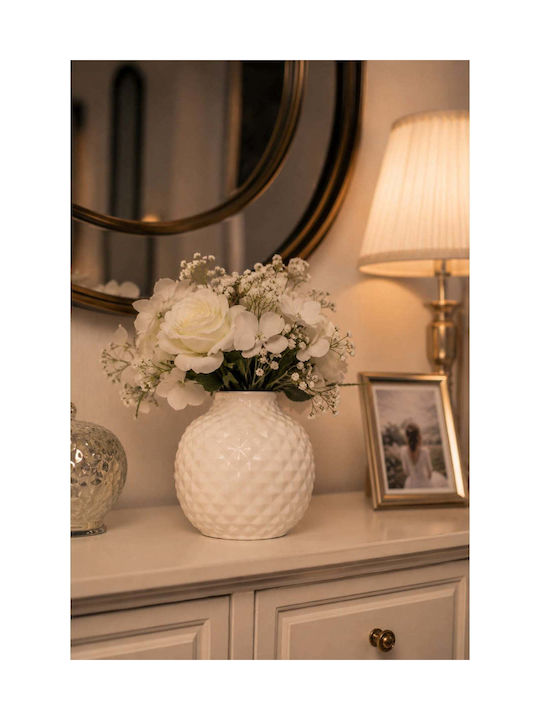 SteweHome Decorative Beige Ceramic Vase Y20cm