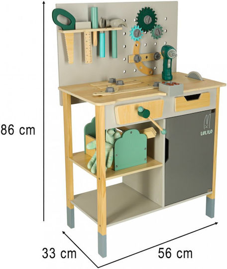 ikonka Kids Wooden Workbench for 3+ Years