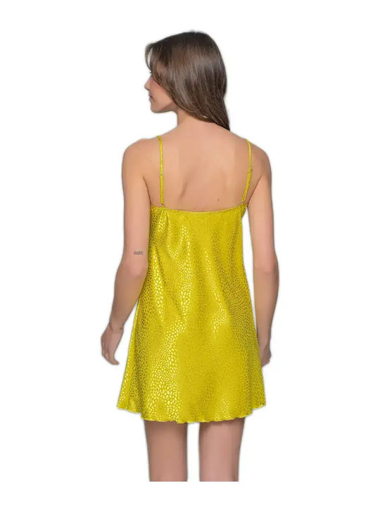 Milena by Paris Satin Cămașă de noapte pentru Femei Lemon Milena by Paris Satin Cămașă de noapte pentru Femei Lemon
