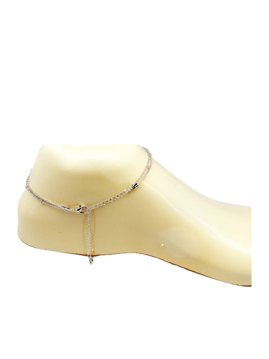 Elegant Double Chain Anklet Beads Flower K.ank23-109