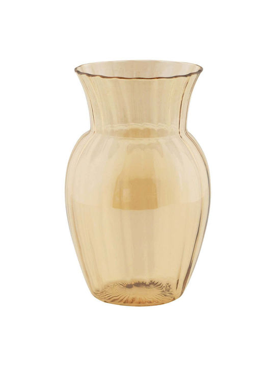 SteweHome Decorative Glass Yellow Vase