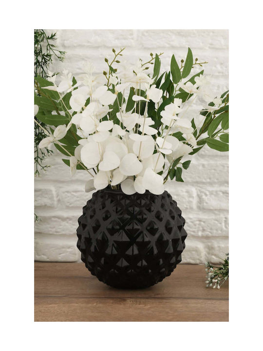 SteweHome Decorative Black Glass Vase H12cm