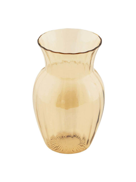 SteweHome Decorative Glass Yellow Vase